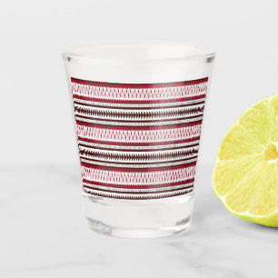 Copo De Shot um padrão listrado vermelho e branco