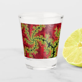 Copo De Shot Um Rio Corre Através De Um Vidro Que Atirou