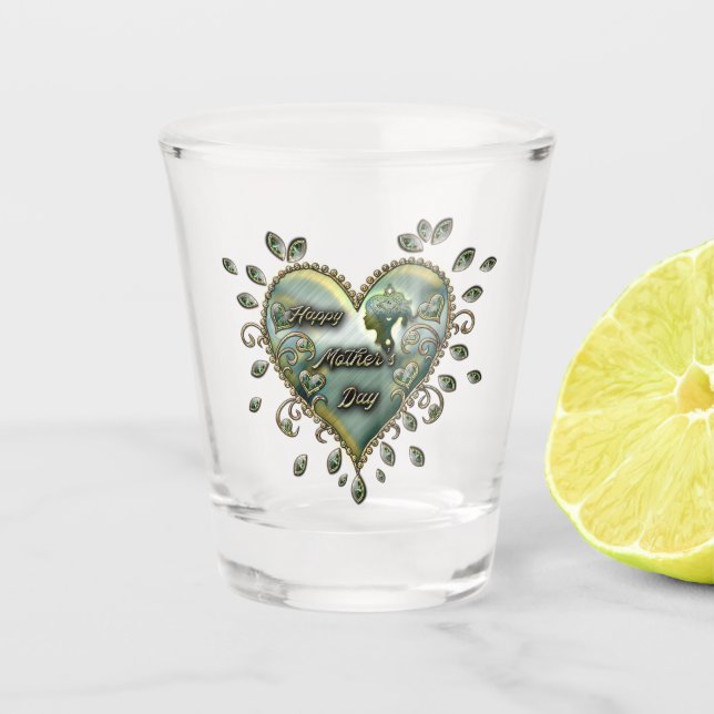 Copo De Shot Um toque de elegância: Dia de as mães feliz. (Frente)