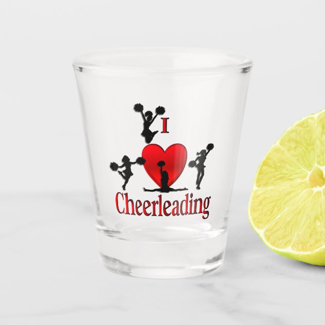 Copo De Shot Único I Heart Cheerhead (Frente)
