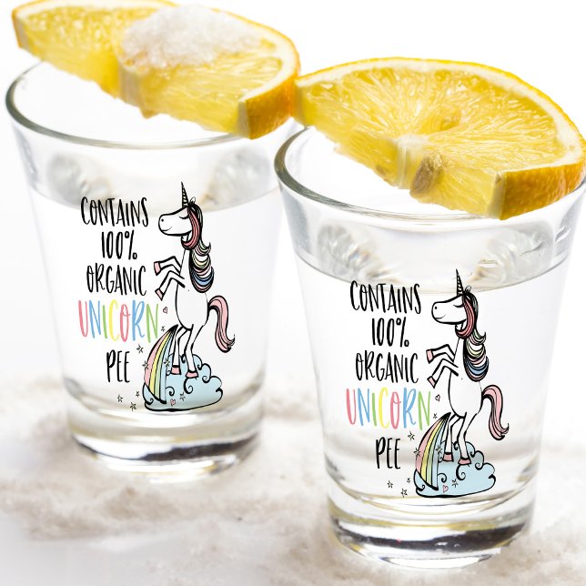 Copo De Shot Unicórnio Orgânico, Diversão Pee (Crack up your friends and work colleagues with this 100% organic unicorn pee shot glass! )
