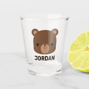 Copo De Shot Urso Castanho Bonito com Nome Personalizado