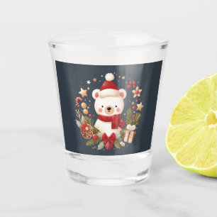 Copo De Shot Urso de Natal/Inverno em coroa