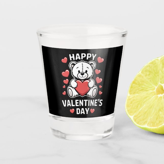 Copo De Shot Urso do Dia dos Namorados vday  (Frente)