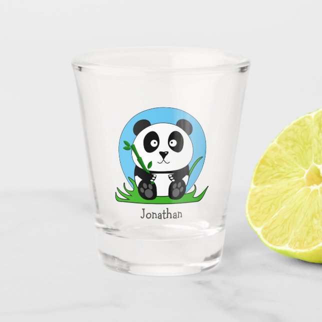 Copo De Shot Urso Panda Preto e Branco (Frente)