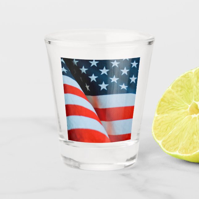 Copo De Shot USA American Flag Red White e Blue (Frente)