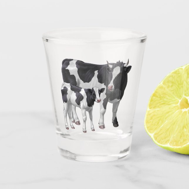 Copo De Shot Vaca Holstein e Vitelo (Frente)