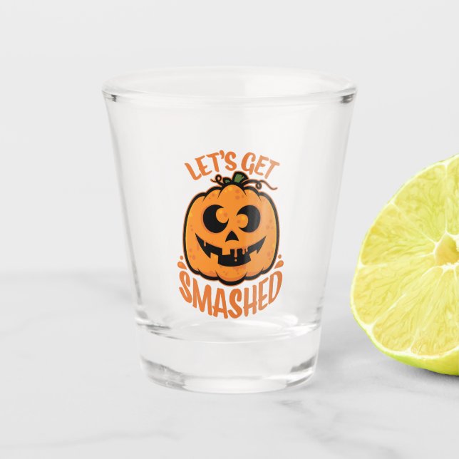 Copo De Shot Vamos Esmagado - Tomada de Halloween - O-Lanterna (Frente)