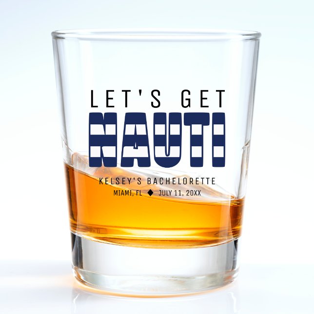Copo De Shot Vamos Fazer Travessuras Festa de Despedida de Solt (Let's Get Nauti Bachelorette Party Shot Glass
)