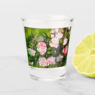 Copo De Shot Van Gogh ainda vive com rosas rosa