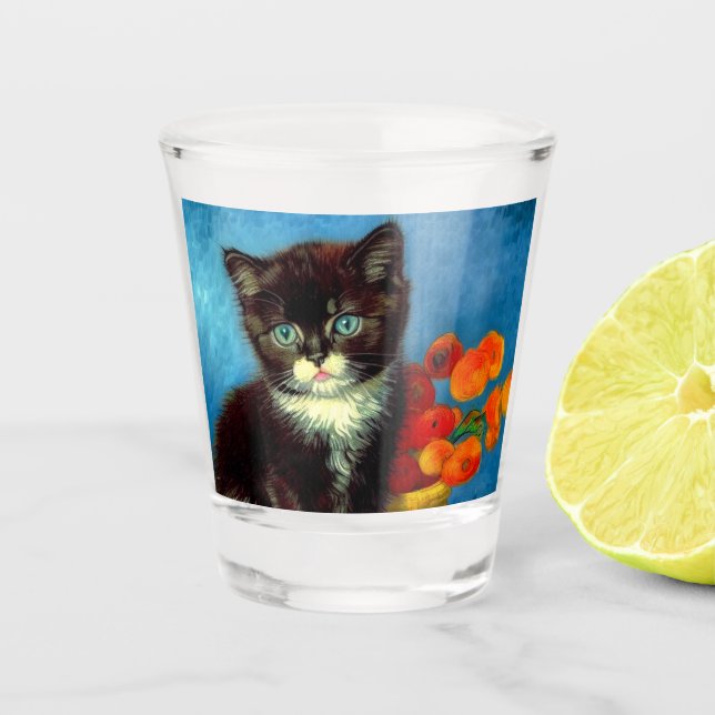 Copo De Shot Van Gogh Tuxedo Cat (Frente)