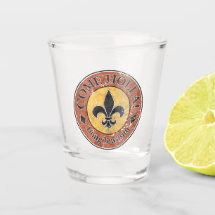 Copo De Shot Venha, Holla! Logotipo do círculo Fleur-de-lis