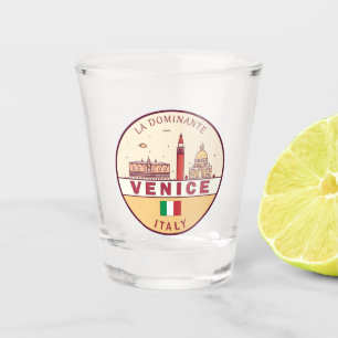 Copo De Shot Venice Itália Cidade Skyline Emblem