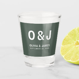 Copo De Shot Verde Escuro | Casamento de Scandi Moderno Minimal