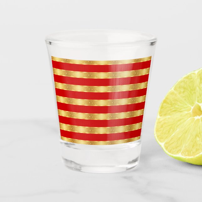 Copo De Shot Vermelho e Dourado Starlight (Frente)