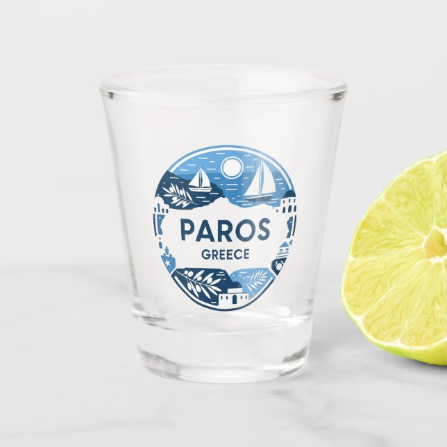 Copo De Shot Viagem da Ilha da Grécia Paros (Frente)