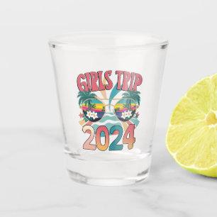 Copo De Shot Viagem das Garotas Groovy 2024 Fim de Semana Verão