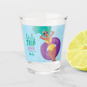 Copo De Shot Viagem de Meninas, Ano, Nome, Mulher Negra na Pisc