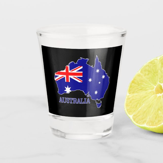 Copo De Shot Viagem do Mapa de Sinalizador Australiano (Frente)