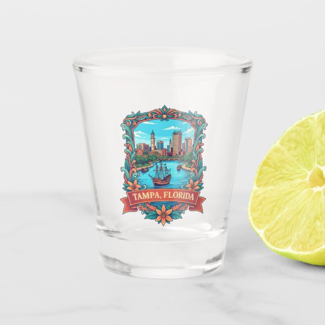 Copo De Shot Viagem para Tampa Flórida (Frente)