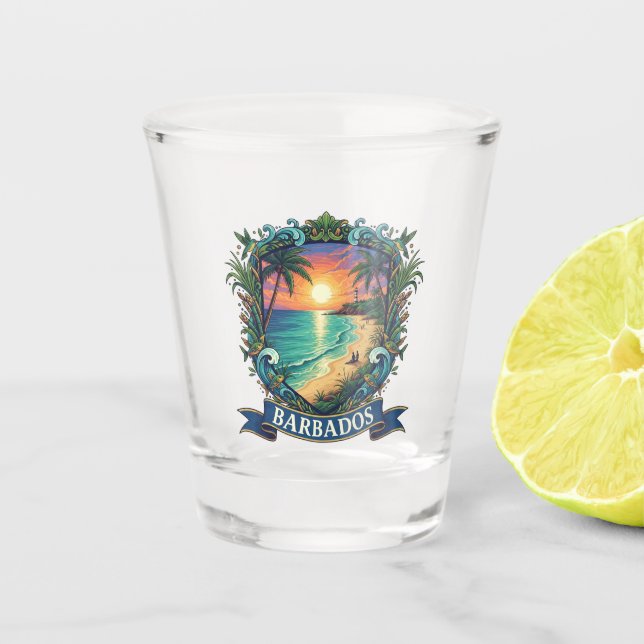 Copo De Shot Viagens para Barbados (Frente)