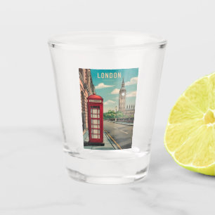 Copo De Shot Viagens vintage Londres Big Ben England Retro Scen