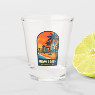 Copo De Shot Viagens vintage Miami Beach Florida Sunset Seaside