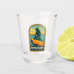 Copo De Shot Viagens vintage Retro Copenhagen Dinamarca Sereia
