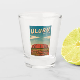 Copo De Shot Viagens vintage Uluru Austrália - Sênico Retroativ