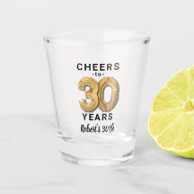 Vidro Atirado De Aniversário Para Trinta Anos