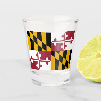 Copo De Shot Vidro baleado patriótico com bandeira de Maryland