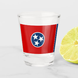 Copo De Shot Vidro baleado patriótico com bandeira do Tennessee