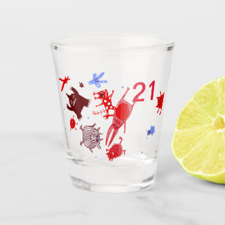 Copo De Shot Vidro de 21 anos
