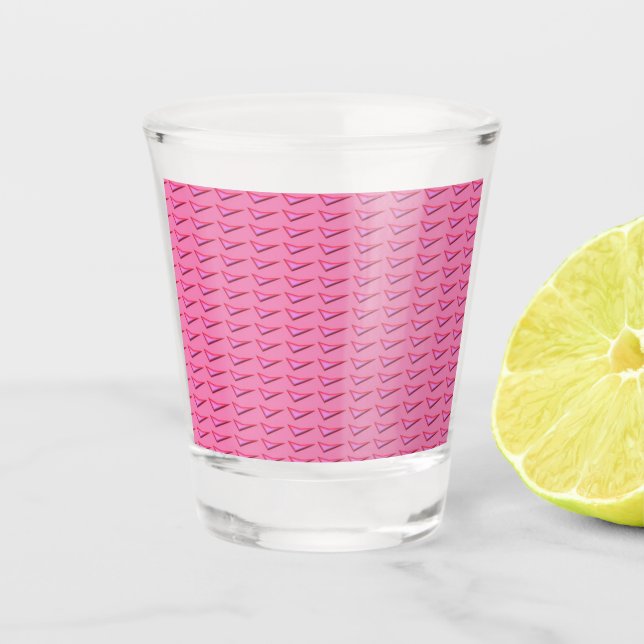 Copo De Shot Vidro de aço rosa (Frente)