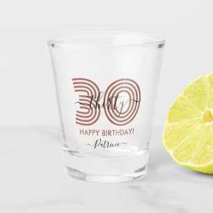 Copo De Shot Vidro de aniversário de 30 anos castanho