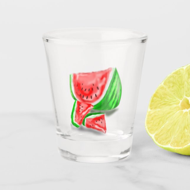 Copo De Shot Vidro De Aquecimentos De Melancia Doce (Frente)