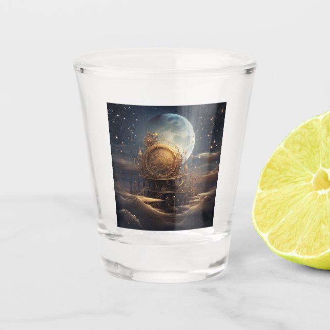 Copo De Shot Vidro De Atiramento Celestial Steampunk (Frente)