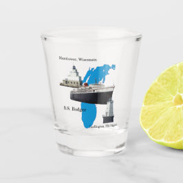 Copo De Shot Vidro de Badger Lake Michigan