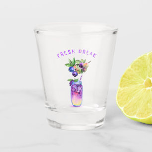 Copo De Shot Vidro de Bebida de Cocktail de Blueberry - Texto p