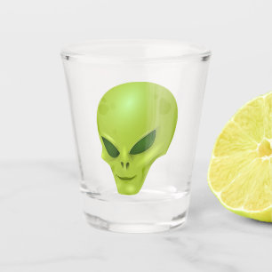 Copo De Shot vidro de cabeça de alienígena verde