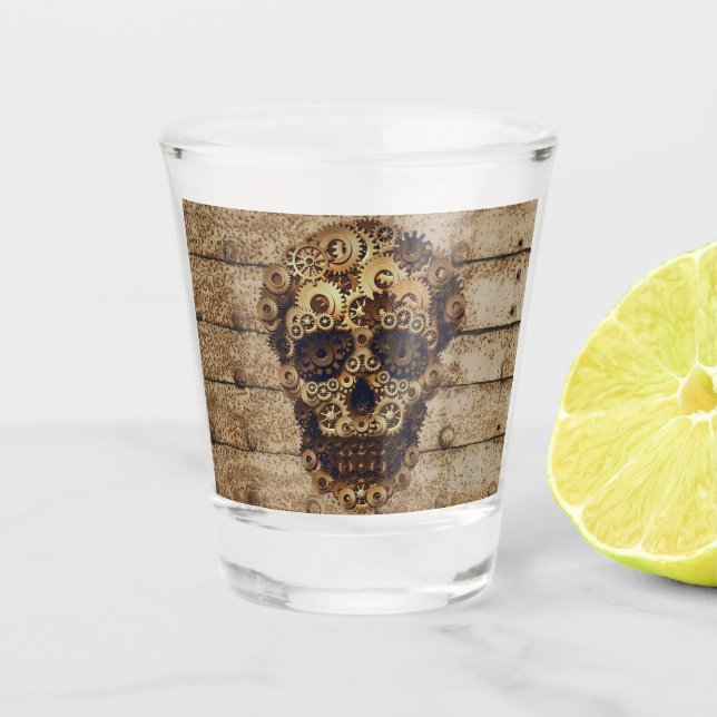Copo De Shot Vidro De Captura Steampunk Halloween (Frente)