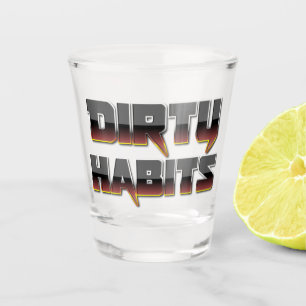 Copo De Shot Vidro De Chaminé Castanho De Hábitos Sujos