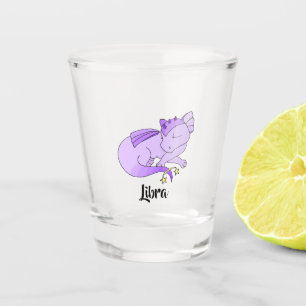 Copo De Shot Vidro de design zodíaco branco do Libra Dragon