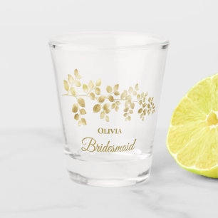 Copo De Shot Vidro de Disparação Floral Dourada Moderna