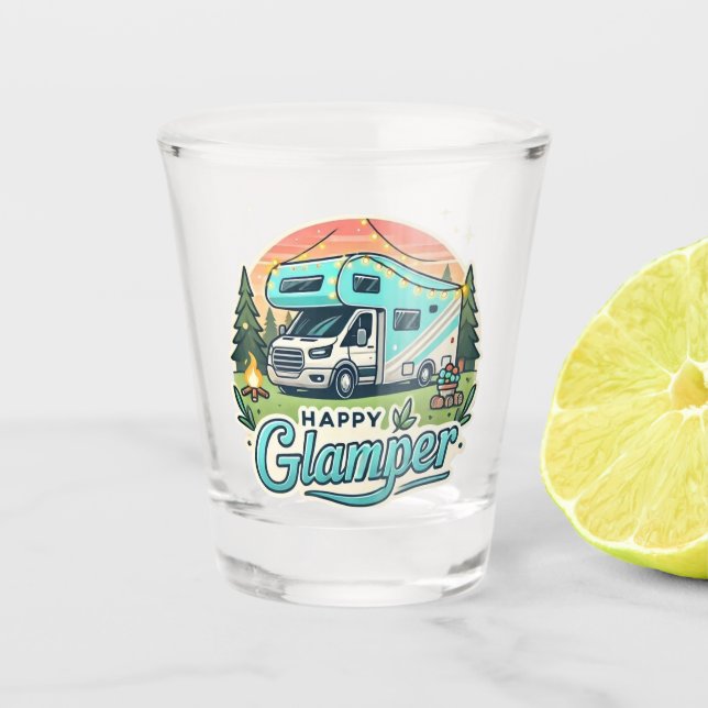 Copo De Shot Vidro de Disparo de Glamper Feliz - Espelho (Frente)