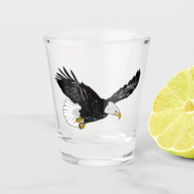 Copo De Shot Vidro De Eagle Bald Voador (Frente)