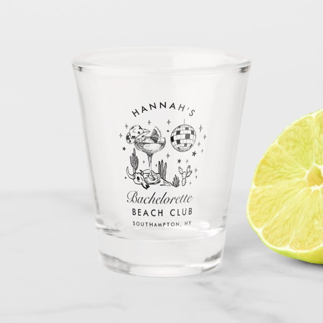Copo De Shot Vidro de Festa de Festa de Bachelorette Ocidental (Frente)