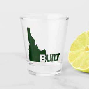 Copo De Shot Vidro De Foto Construído Em Idaho (Verde Escuro)