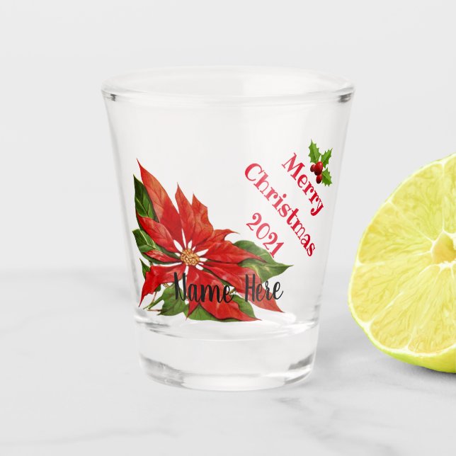 Copo De Shot Vidro de hot de Natal personalizado com Design (Frente)