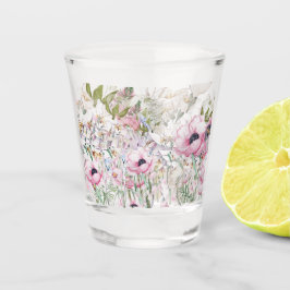 Copo De Shot Vidro De Impressão Floral Pintado À Mão Bastante